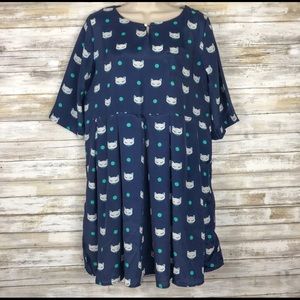 Babydoll dress w/ cat print.  XL
